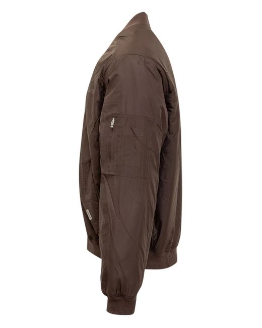 Represent Brown Bomber Jacket With Embroidered Logo for men
