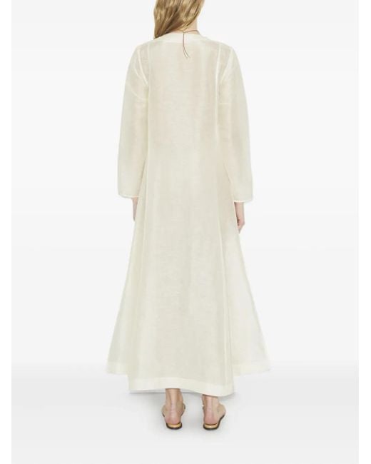 Tory Burch White Panelled Caftan Dress