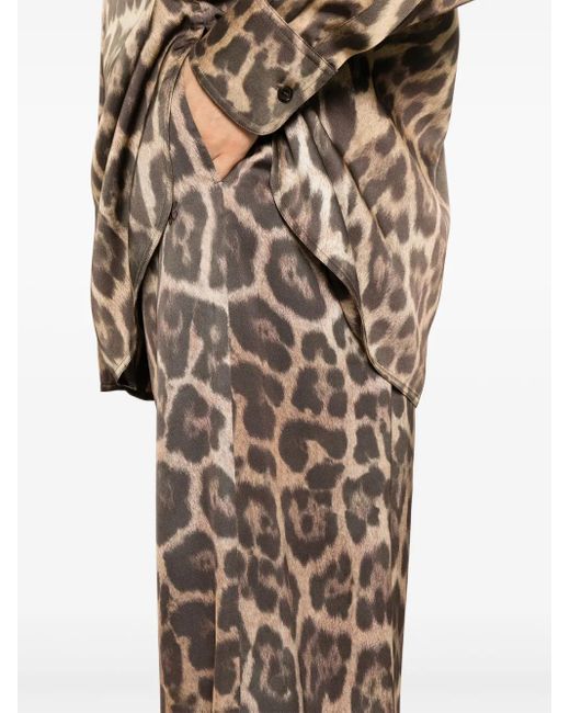 Stella McCartney Brown Leopard Print Trousers