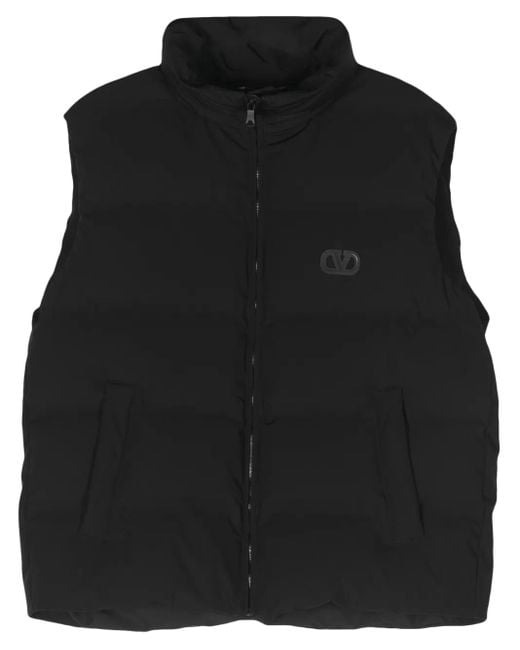 Valentino Garavani Black Vlogo Signature Down Gilet for men