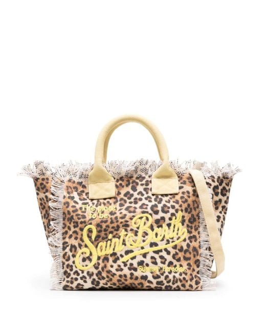 Mc2 Saint Barth Metallic Colette 92 Leopard-print Beach Bag