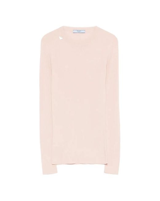 Jersey Con Apliques Prada de color Pink