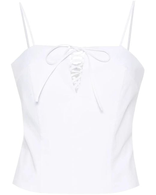 FEDERICA TOSI White Lace-Up Corset Top