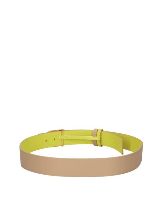 Twinset Yellow Reversible Leather Belt