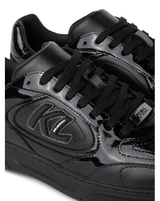Karl Lagerfeld Black Lace-Up Glitter Sneakers