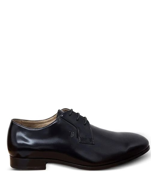 Tod's Men's Black Lace-Up Leather Derby Shoes