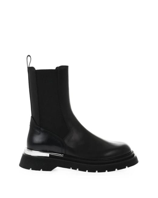 DSquared² Black Urban Hiking Leather Chelsea Ankle Boots for men