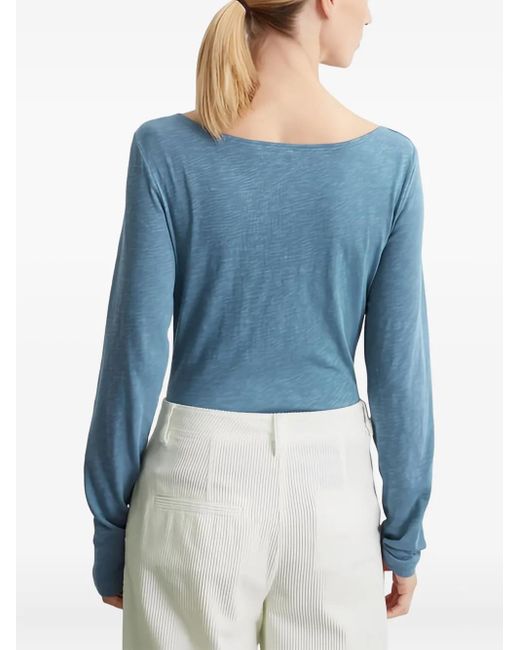 Marc O' Polo Blue Boat-Neck Long-Sleeve Top