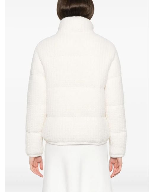 Moncler White Knitted Puffer Jacket