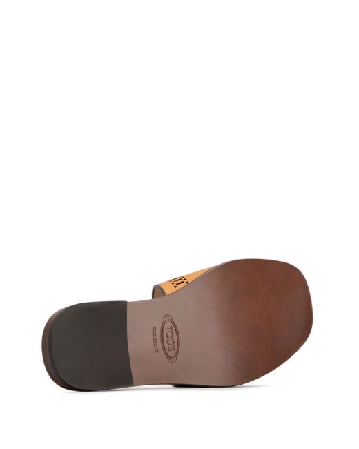 Tod's Brown Laser-cut Leather Sandals