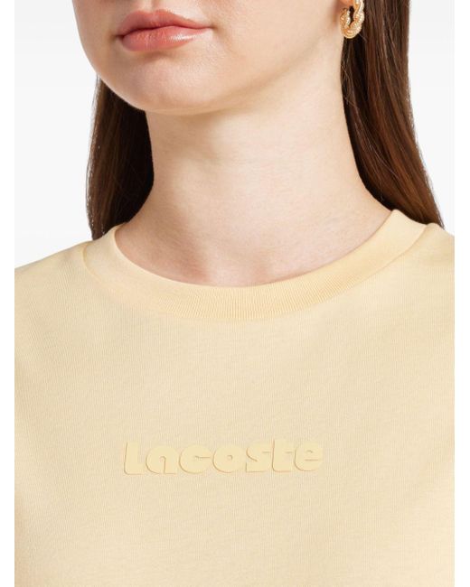 Lacoste Natural Logo-print Cotton T-shirt