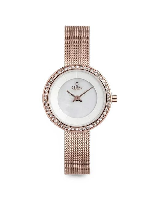 Obaku White Denmark Crystal-Embellished 27Mm Watch