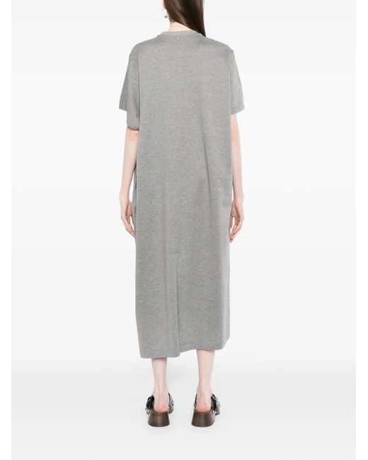 JNBY Gray Crew Neck Short-Sleeve Dress