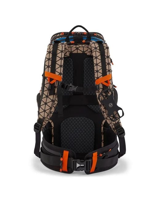 Piquadro Natural Hexagon-Print Backpack