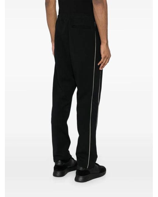 Boss Black Drawstring Stretch-Cotton Track Pants for men