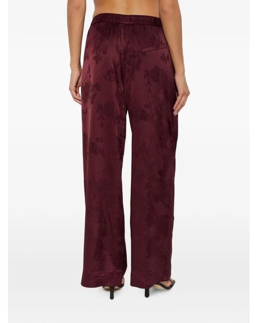Ganni Purple Floral-Motif Trousers