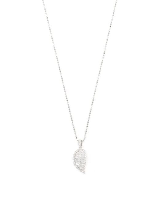 Anita Ko White 18Kt Diamond Palm Leaf Necklace