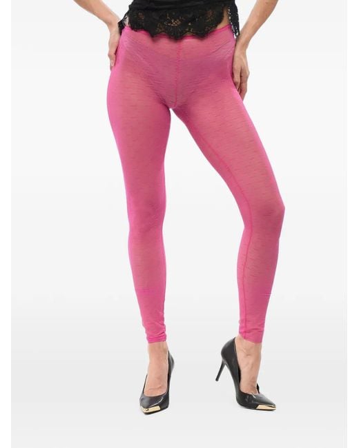 DSquared² Pink Monogram-Pattern Tights