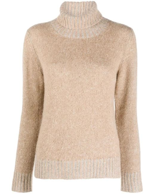 Fabiana Filippi Natural Wool Blend Turtleneck Sweater