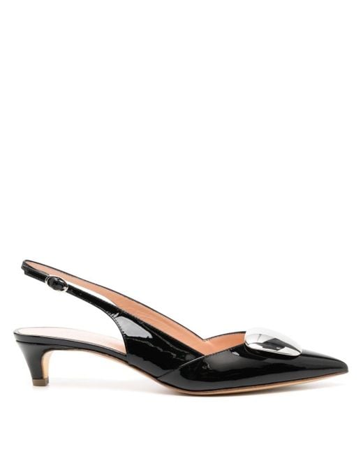 Rupert Sanderson Misty 35mm Leather Slingback Pumps in Black