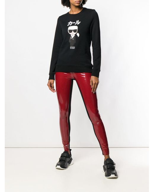 Karl Lagerfeld Faux Patent Leather leggings in Red | Lyst Canada