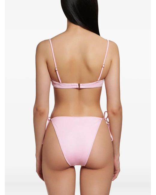 Noire Swimwear Pink Monowire Tie-Fastening Bikini