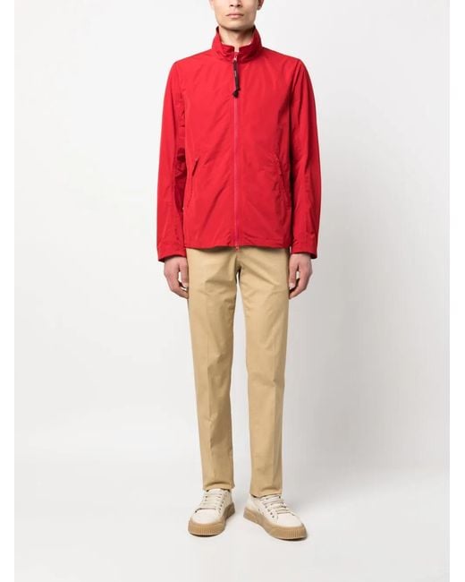 Aspesi Red High-Neck Zip-Up Jacket for men