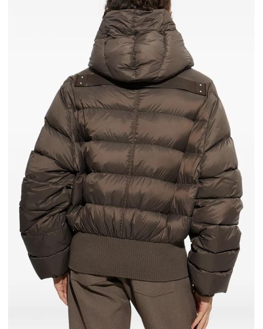 Rick Owens Brown Hooded Padded Jacket for men