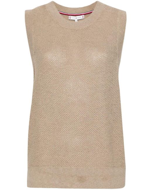 Tommy Hilfiger Natural Open-knit Tank Top