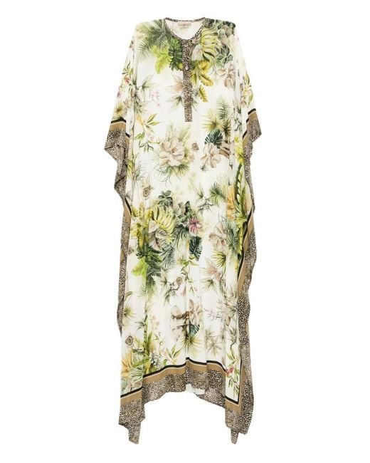 Elie Saab サバンナプリント シフォン カフタン Metallic