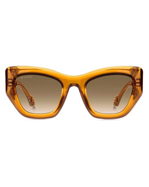 Etro Brown Paisley Cat-Eye Sunglasses