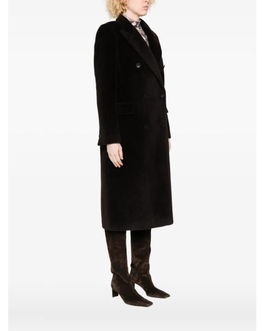 Tagliatore Black Belted Double-Breasted Coat