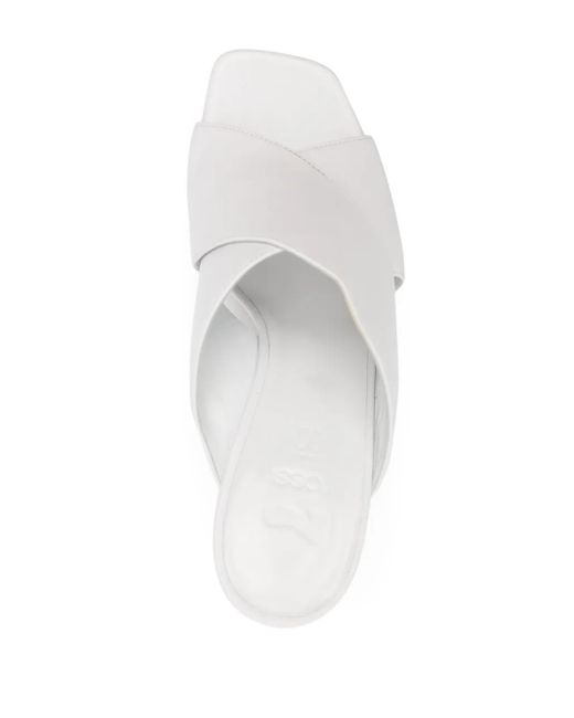 Sergio Rossi White 135Mm Crossover-Strap Leather Sandals