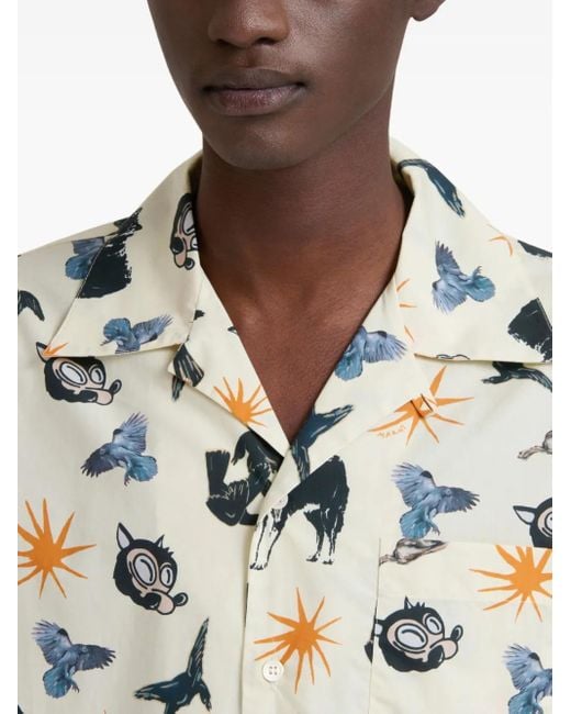 Marni Graphic print short-sleeve shirt in White für Herren