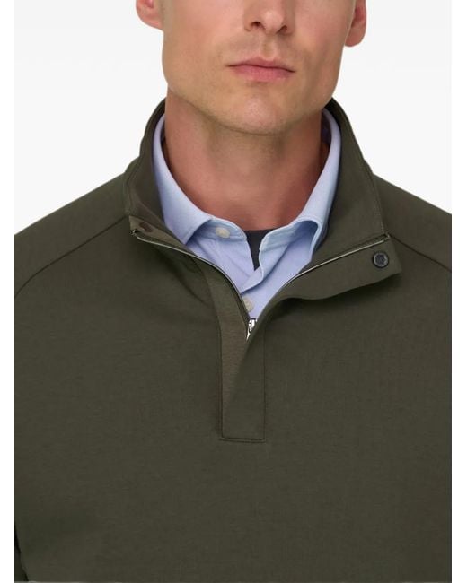 Boggi Green Quarter-Zip Sweatshirt for men
