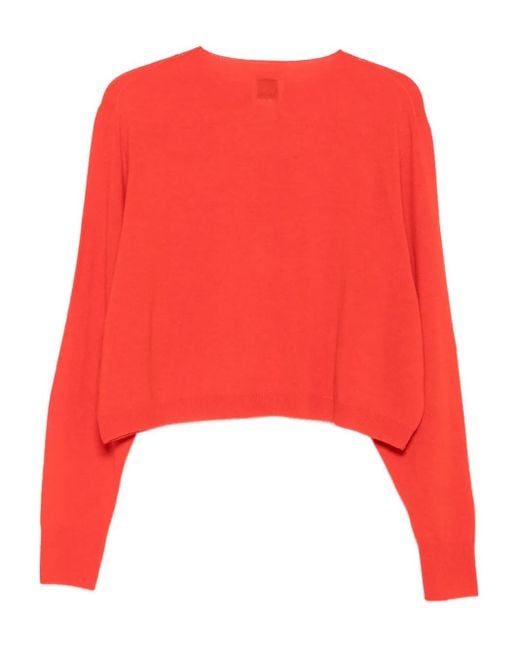 Alysi Red Button-Front Sweater