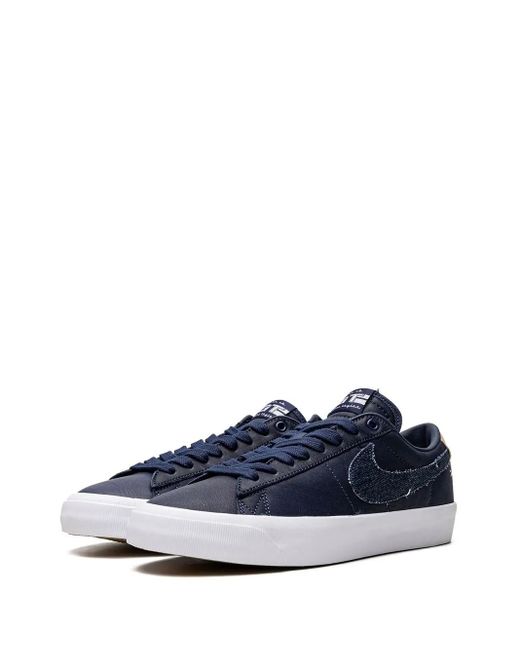 Nike Blue Sb Zoom Blazer Low Pro Gt "Denim Swoosh" Sneakers
