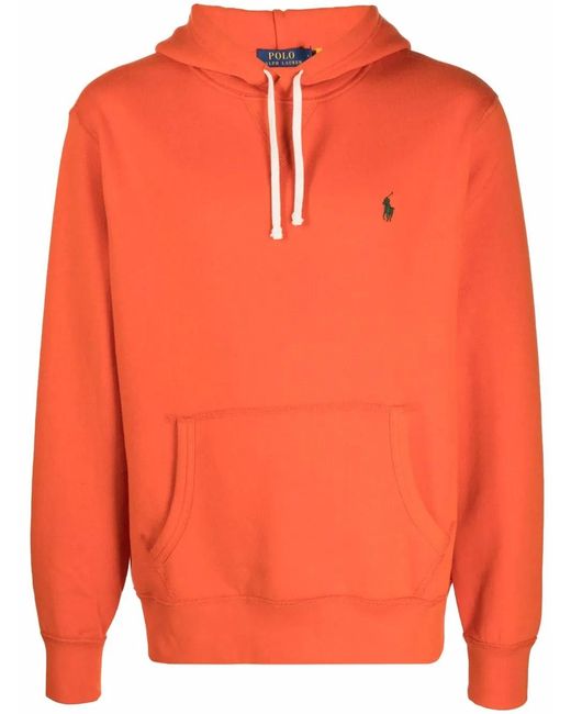 Polo Ralph Lauren Orange Polo Pony-Embroidered Jersey Hoodie for men