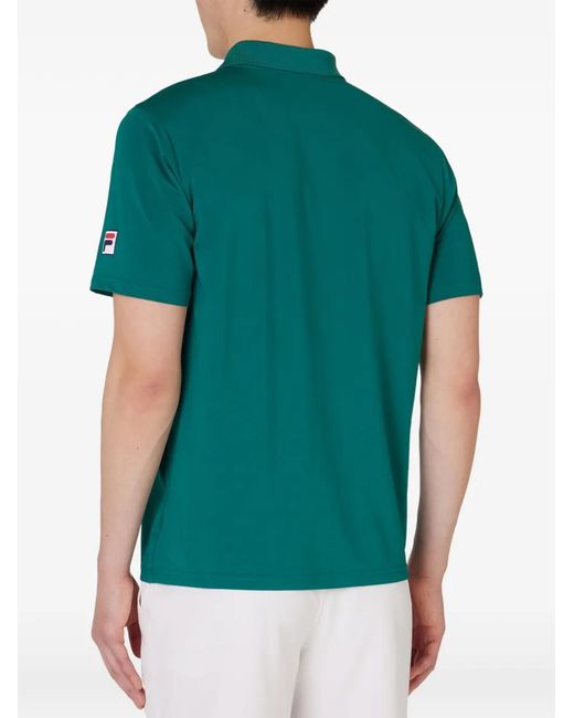 Fila Green Tennis Essentials Logo-Patch Polo Shirt for men