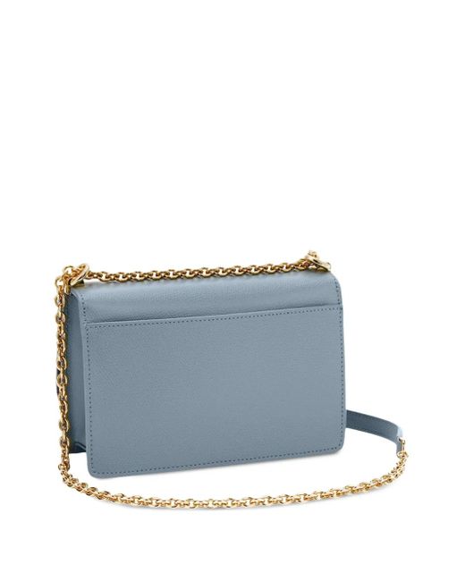 Furla Blue Chain-Strap Flap Satchel