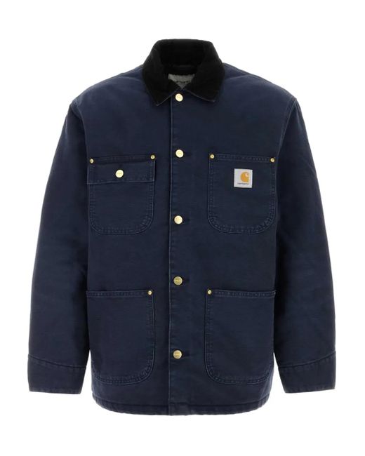 Carhartt Blue Og Diamond-Quilted Chore Coat for men