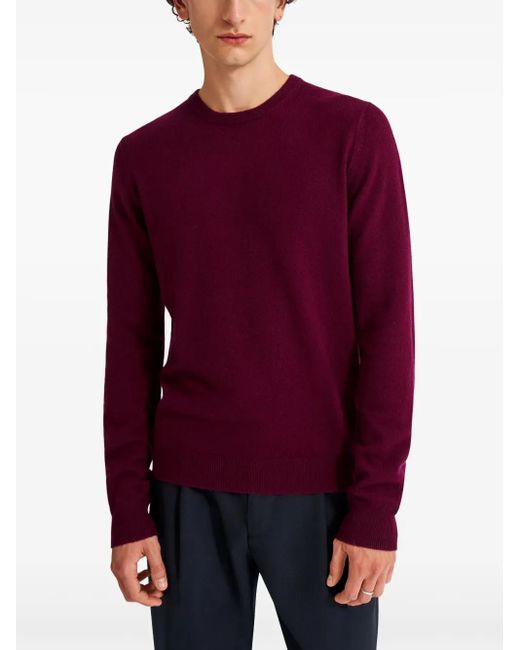Pringle of Scotland Purple Crew-Neck Cashmere Knitted Sweater for men