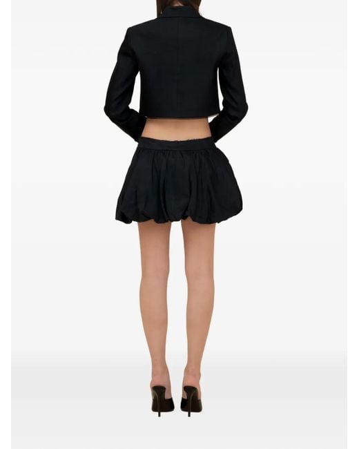 Contessa Mills Black Bubble-Hem Gathered Skirt