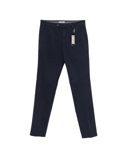 Manuel Ritz Blue Clip Trousers for men