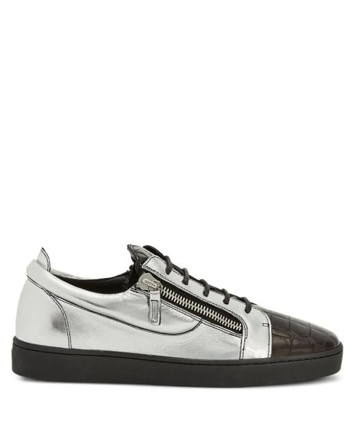 Giuseppe Zanotti Frankie Sneakers mit Kroko-Optik in Gray für Herren