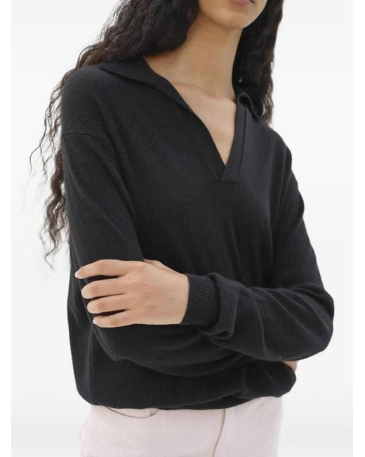 Auralee Black Polo À Col V