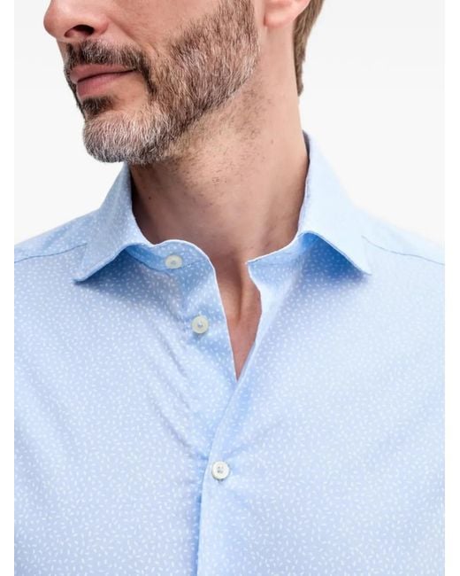 Benetton Blue Patterned Shirt for men