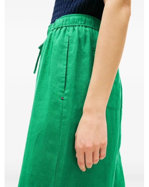Tommy Hilfiger Green Drawstring Palazzo Paints