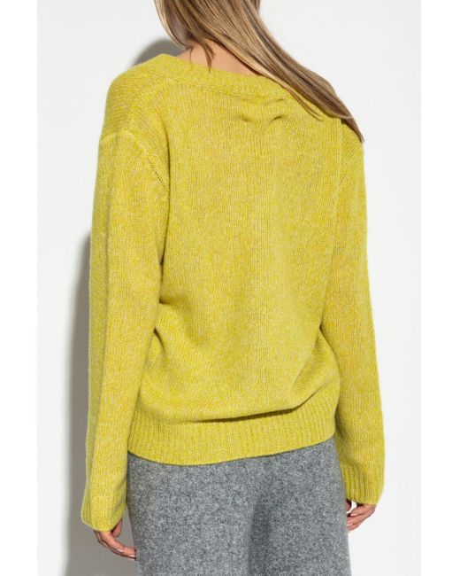 Lisa Yang Yellow Leona V-neck Cashmere Jumper