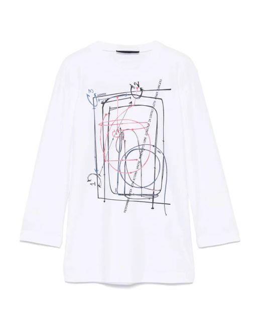 ALAINPAUL Women's White Merce T-Shirt